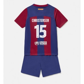 Barcelona Andreas Christensen #15 Domaci Dres za Dječji 2023-24 Kratak Rukavima (+ kratke hlače)